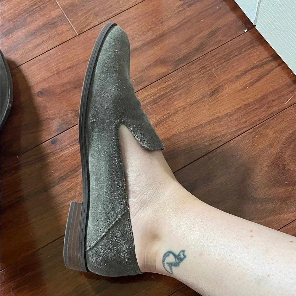 Lucky Brand Tan/Olive Suede Slip-Ons